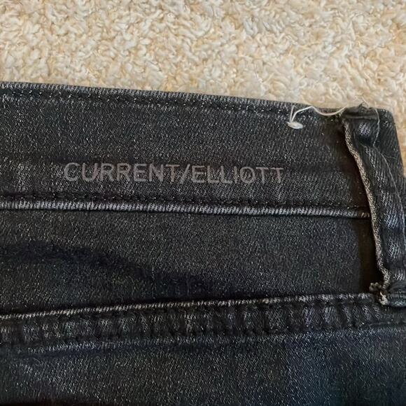 Current Elliott Skinny Jeans Distressed Ankle Black 28x26 - Picture 6 of 11